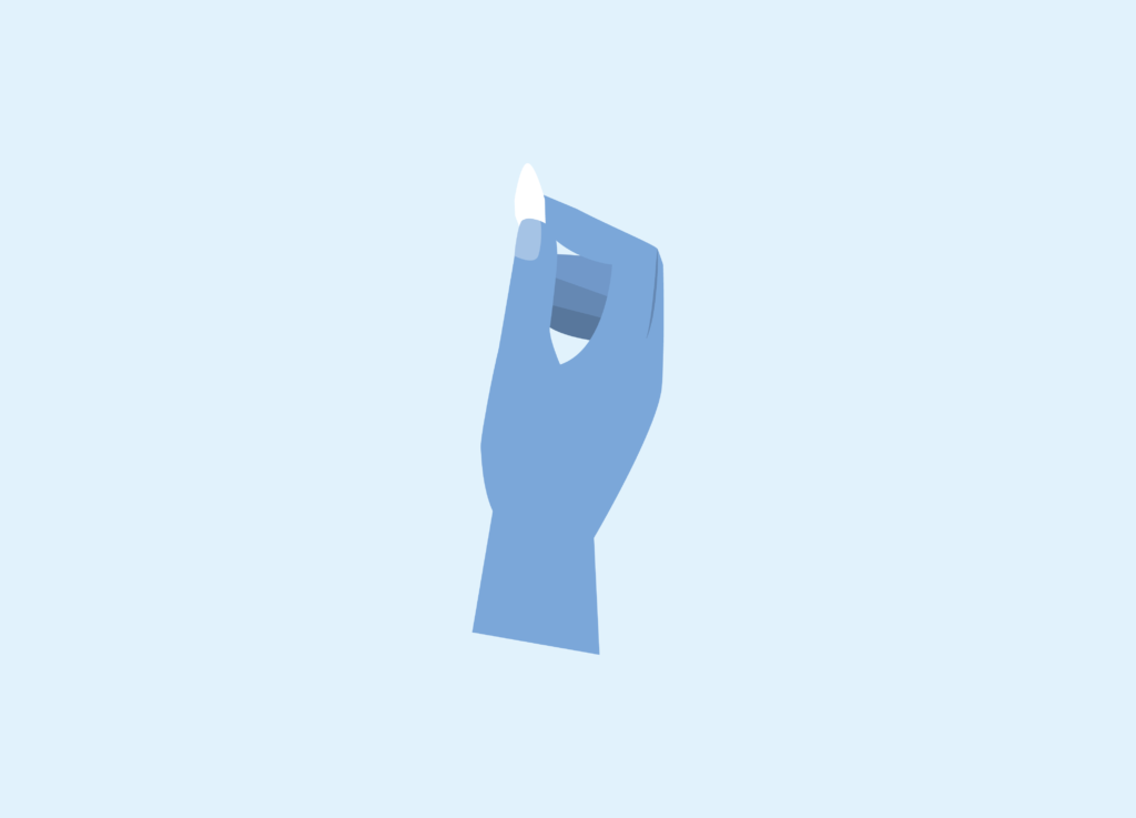 Hand holding RepaGyn ovule